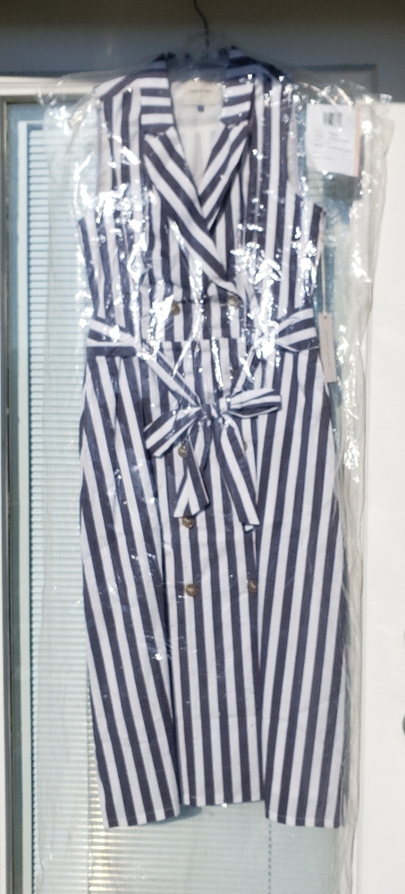 Court & Rowe sleeveless blue/white strips dress